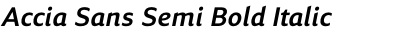 Accia Sans Semi Bold Italic